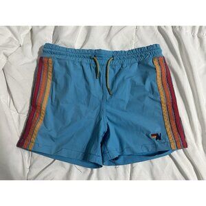 Aviator Nation Kids Flex Board Shorts Neón Blue Size 6 Unlined